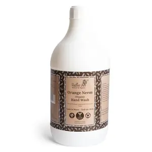 Rustic Art Organic Orange Neem Hand Wash | Soap based | Liquid Refill Pack | 1100mL (1100mL)