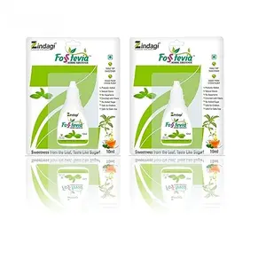 Zindagi Stevia Liquid Drops(FosStevia) - 100% Natural Sugar-Free - Stevia Tabletop Sweetener (400 Servings)