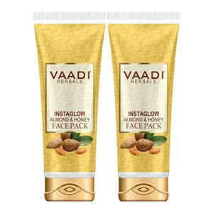 Vaadi Herbals Instaglow Almond And Honey Face Pack Herbal Face Pack All Natural Paraben Free Sulfate Free Suitable For Both Men And Women Good For All Skin Types Oily Glowing Dry