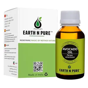 EARTH N PURE Avocado Oil 100% Cold-Pressed Pure & Natural Unrefined Therapeutic Grade Carrier Oil-Supports Deep Tissue Moisturizer for Hair Face And Skin - Rich in Vitamin E and Oleic Acid 50 Ml