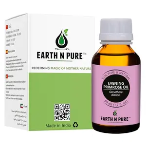 EARTH N PURE Evening Primrose Oil 100% Pure Undiluted Cold Pressed and Therapeutic Grade -Moisturizing Oil with Essential Fatty Acids For SkinHairNails and Joint Pain (50 Ml)