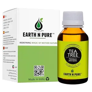 Earth N Pure Tea Tree Essential Oil 100% Pure Undiluted Natural & Therapeutic Grade - Aromatherapy Relaxation Skin Therapy DIY Acne Lice (50 Ml)