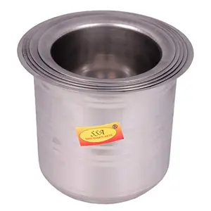 Shiv Shakti ArtsÂ® Stainless Steel Long Ganj/Milk Pot/Donga/Container Set for Serving Food - Heavy Gauge - (Silver touch - Medium Set of 5 Pcs)