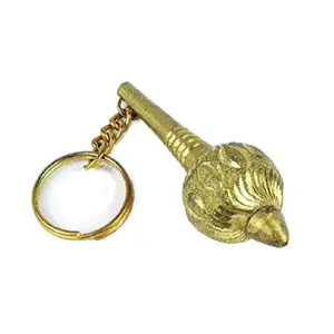 ASTRODIDI Golden Color Brass Hanuman Gada Key Chain Gold S Chain