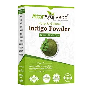 Attar Ayurveda Indigo Powder for Black Hair Damage Repair Nourishing Deep Hydration Ammonia Free Sulphate Free Synthetic Color-Free 7 Ounce