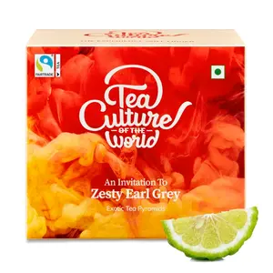 Tea Culture of The World Zesty Earl Grey Tea | Breakfast Tea Leaves | Premium First Quality Black Teabags | Earl Grey Tea | Black Teabags 20 Count