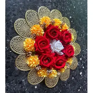 Sellplus Home Decorative Artificial Flower Rangoli | Corporate Gift Diwali Gift for puja Home Decoration