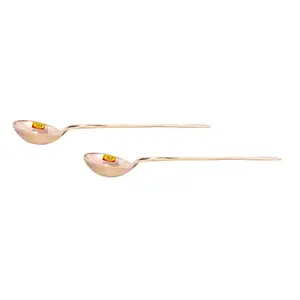Shiv Shakti ArtsÂ® Pure Brass Plane Premium Spoon Big - 13" Inch | Donga Spoon | Ladle - for Dinnerware Serving & Cooking Purpose - 2 Piece.