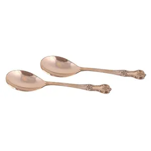 Shiv Shakti ArtsÂ® Pure Brass Designer Serving Spoon | New Donga Spoon | Ladle - for Dinnerware Serving & Cooking Purpose (2 Piece)
