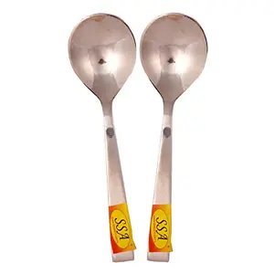 Shiv Shakti Arts Pure Bronze Kansa Serving Spoon for Serving Food Tableware(Big Length - 20.5 cm) - 2 Piece