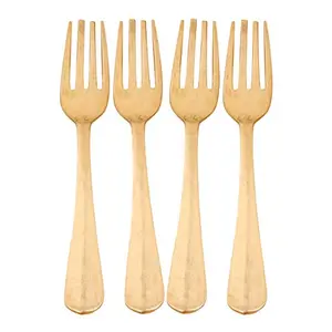 Shiv Shakti ArtsÂ® Brass Fork - Tableware - Cutlery Set (Heavy Gauge - 7.2" Inch) - Set of 4 Pieces