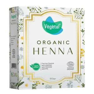 Vegetal Certified Organic Bio Henna Powder - 100% Pure Natural Herbal Henna (Mehandi) for Hair Hands and Feets -100gm