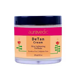 Auravedic Natural Detan Cream Anti-tan Cream for Glowing Skin De Tan cream for Men Women with Turmeric Licorice Papaya 100gm ayurvedic face cream for women men