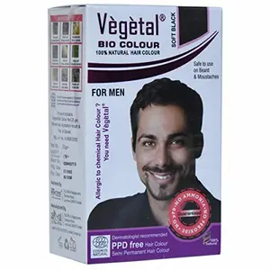 Vegetal Bio Hair Colour Soft Black 25g for Beard & Mustache Color