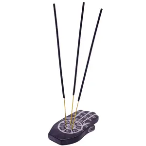 MARBLE INLAY ART AGRA - PACCHIKARI Decorative Marble Incense Sticks Holder for Home (Black)