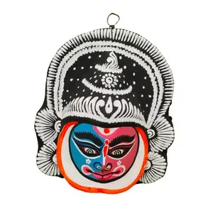 DHOKRA CRAFT Paper Wall Hanging Mask (24 x 5 x 19 cm Multicolour) Chhau Mask Puruliya West Bengal