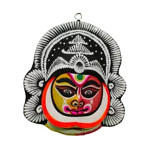 DHOKRA CRAFT Paper Wall Hanging Mask (24 x 5 x 19 cm Multicolour) Chhau Mask Puruliya West Bengal