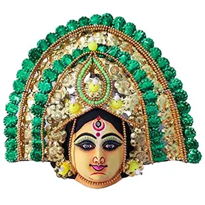 DHOKRA CRAFT| Devi Durga Chhau Mask Design | Handmade Durga Ma.| Decorative Showpiece & Wall Hanging Large