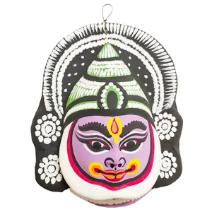 DHOKRA CRAFT Paper Wall Hanging Mask (23 x 18 cm Multicolour) Chhau Mask Puruliya West Bengal