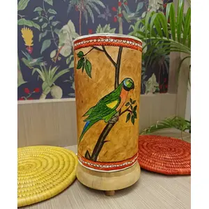PALM LEAF -PATTACHITRA PAINTINGS Handicraft Leather lamp- parrot