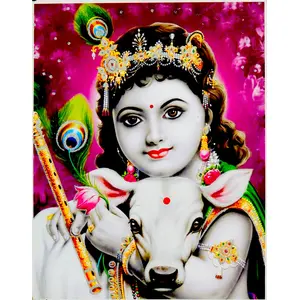 Lord Krishna as a Child Makhan Chor (8in x 11in)