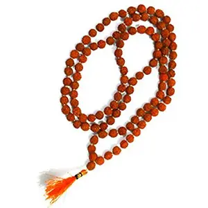 STONE WORK Rudraksha 5 Mukhi RUDRAKSHA JAAP MALA/Beads for Pooja (Astrology) (108+1 Beads) and Certified