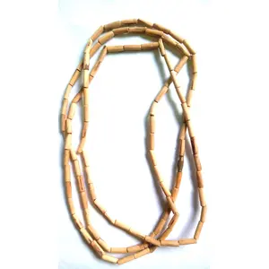 ISKCON Tulsi Bead Triple Layer Kanthi Mala for Neck - 3 Rounds Mridanga Shaped Beads or MALA/TULASI Necklace - Fine Finishing - 100% Pure and Certified Tulasi