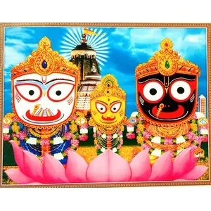 STONE WORK Baladeva Subhadra Lotus Temple Fine Art Paper Print Poster (Multicolour 29.5 x 23 cm)