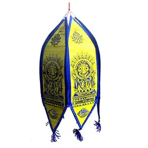 WOOD CARVING WORK Beautiful Six Faced Odisha Famous Pipili Palm Leaf Appliqu Lamp Shade with Lord Jagannaths Drawing Best for Decor and Gift