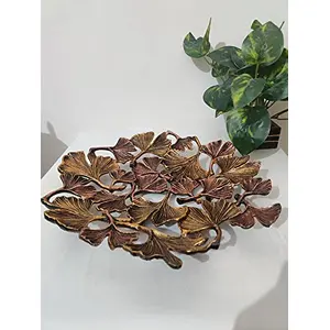 BRASS CRAFTS Aluminum Flower Bowl | Pattern Decorative Bowl/Tableware/Centerpiece/Gifting/Platter/Fruit Bowl; Made in India | (L*B*H - 34 * 32 * 5CM)