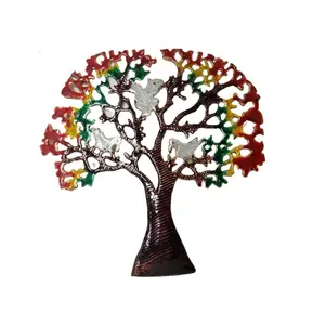 BRASS CRAFTS Metal Aluminum Tree Of Life Artistic Colorful Wall Hanging Art Used For Home Dcor Wedding Gift And Festival Decoration For Bedroom Living Room And Offices (Small)