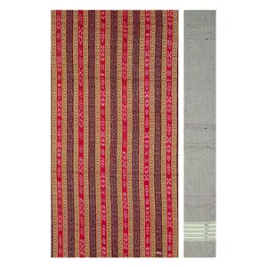 Sambalpuri cotton dress material set(Traditional design in maroon and red colors combination)