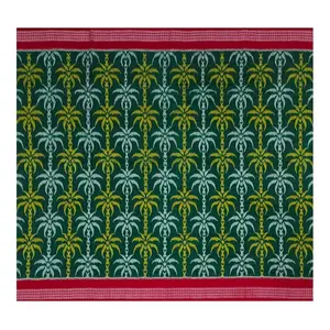 SAMBALPURI BANDHA CRAFT sambalpuri cotton saree with blouse piece(Traditional design in green color base)