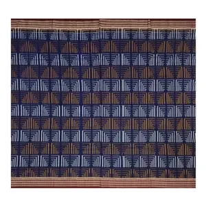 SAMBALPURI BANDHA CRAFT sambalpuri cotton saree with blouse piece(Traditional design navy blue color base)
