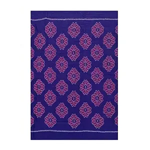 SAMBALPURI BANDHA CRAFT sambalpuri cotton dress material(2 mtr Purple blue red colors combination. Flower design)