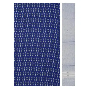 SAMBALPURI BANDHA CRAFT Pochampalli cotton dress material set(Blue white colors combination)