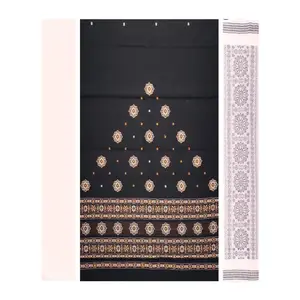 SAMBALPURI BANDHA CRAFT sambalpuri bomkai cotton dress material set(Traditional design in black color base)