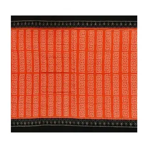 SAMBALPURI BANDHA CRAFT sambalpuri cotton saree with blouse piece(Orange color)