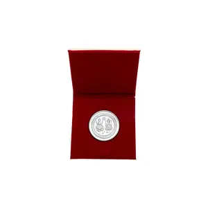 SILVER FILIGREE CRAFT - CHANDI TARKASHI Exclusive BIS Hallmarked 999 (99.9%) Purity Pure Silver 5 gram Laxmi Ganesh Silver Coin (Round) Attractive Festive Gift Packing (1 Piece 5gm Silver Coin) - RSNSCLGC03