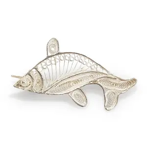 SILVER FILIGREE CRAFT - CHANDI TARKASHI Silver Filigree Jewellery Brooch For Women (SJ-Brooch-999)