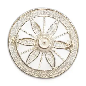 SILVER FILIGREE CRAFT - CHANDI TARKASHI Silver Filigree Jewellery Brooch For Women (SJ-Brooch-996)