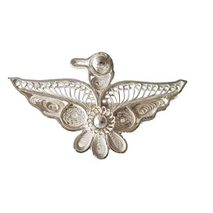 SILVER FILIGREE CRAFT - CHANDI TARKASHI Silver Filigree Jewellery Brooch For Women (SJ-Brooch-998)