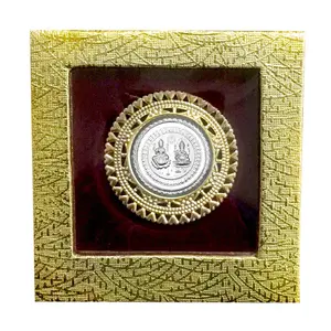 SILVER FILIGREE CRAFT - CHANDI TARKASHI Lakshmi Ganesh ji Pure Silver Coin for Gift & Pooja 20 gm