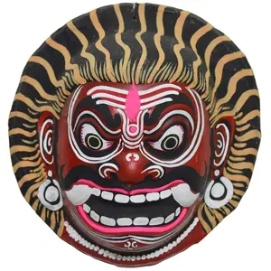 Mahishasur Papier Mache Mask for Wall Hanging (Size: 8.5 x 4 x 9 inches)