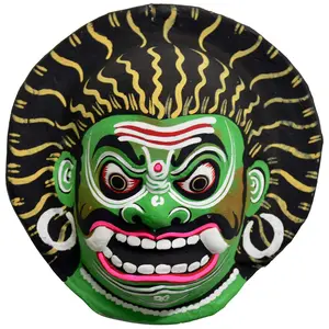 Mahishasur - Chhau Mask Papier Mache Wall Hanging (9 x 3 x 9.5 inches)