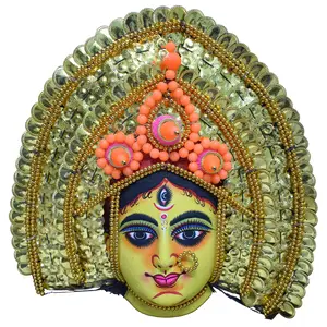 CHHAU MASK OF PURULIA Ma Durga Chhau Mask for Wall Hanging (14 x 4 x 13 inches)