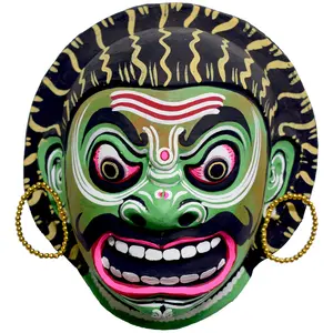 Mahishasur - Chhau Mask Papier Mache Wall Hanging (10.5 x 4 x 11 inches)