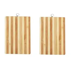 Dynore Wooden Chopping Board/Vegetable Cutting Board with Hanging Ring for Kitchen - Set of 2