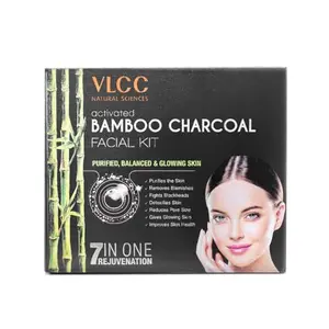 VLCC Activated Bamboo Charcoal Facial Kit For Purified- Balanced & Glowing Skin(60gm)