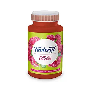 Fevicryl Acrylic Colour Art and Craft Paint DIY Paint Rich Pigment Non-Craking Paint for Canvas Wood Leather Earthenware Metal | Ideal for Artists | Indian Red 500ml